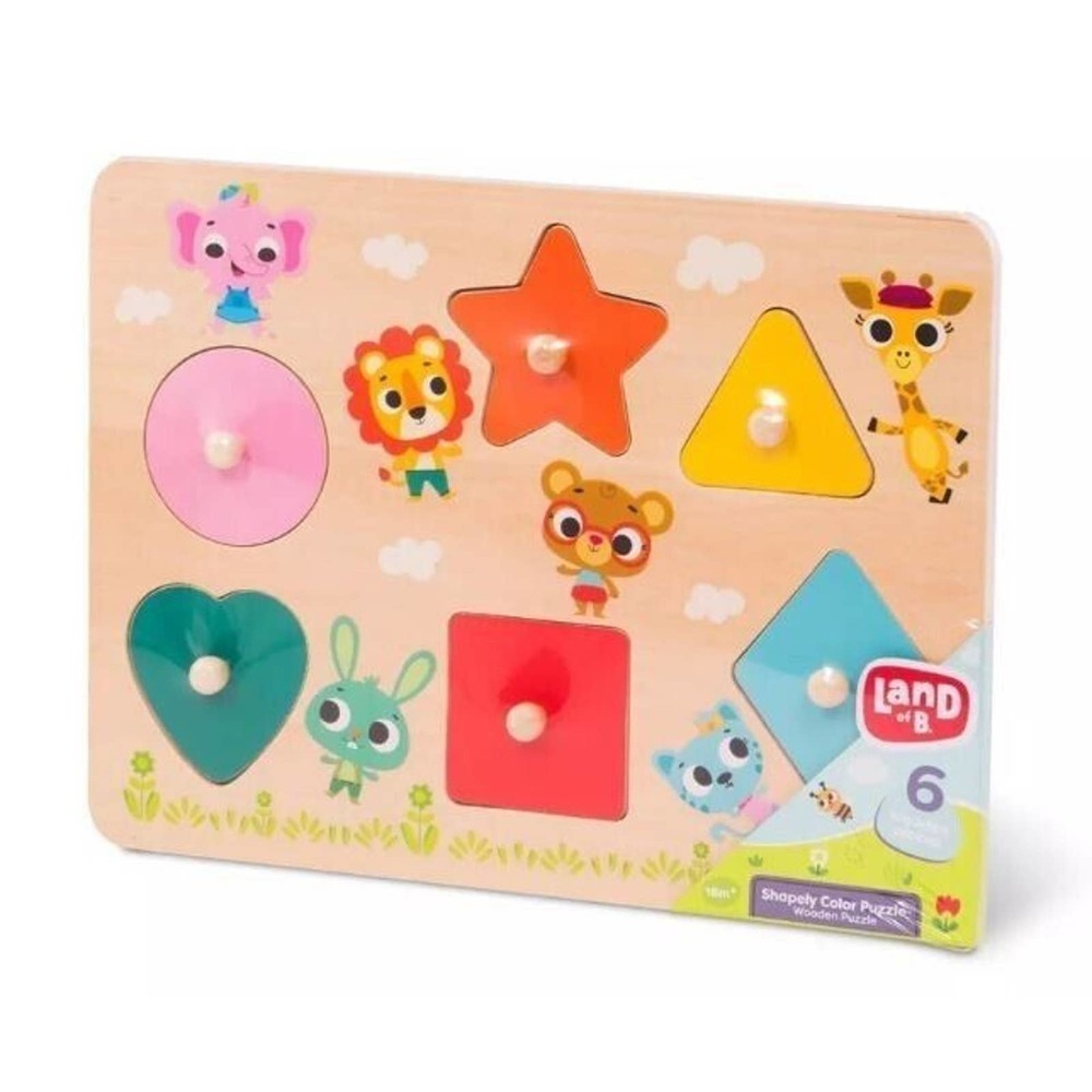Land of B. Wooden Shapes & Colors Peg Puzzle #5126